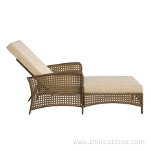 Garden furniture rattan sun lounger outdoor beach chair